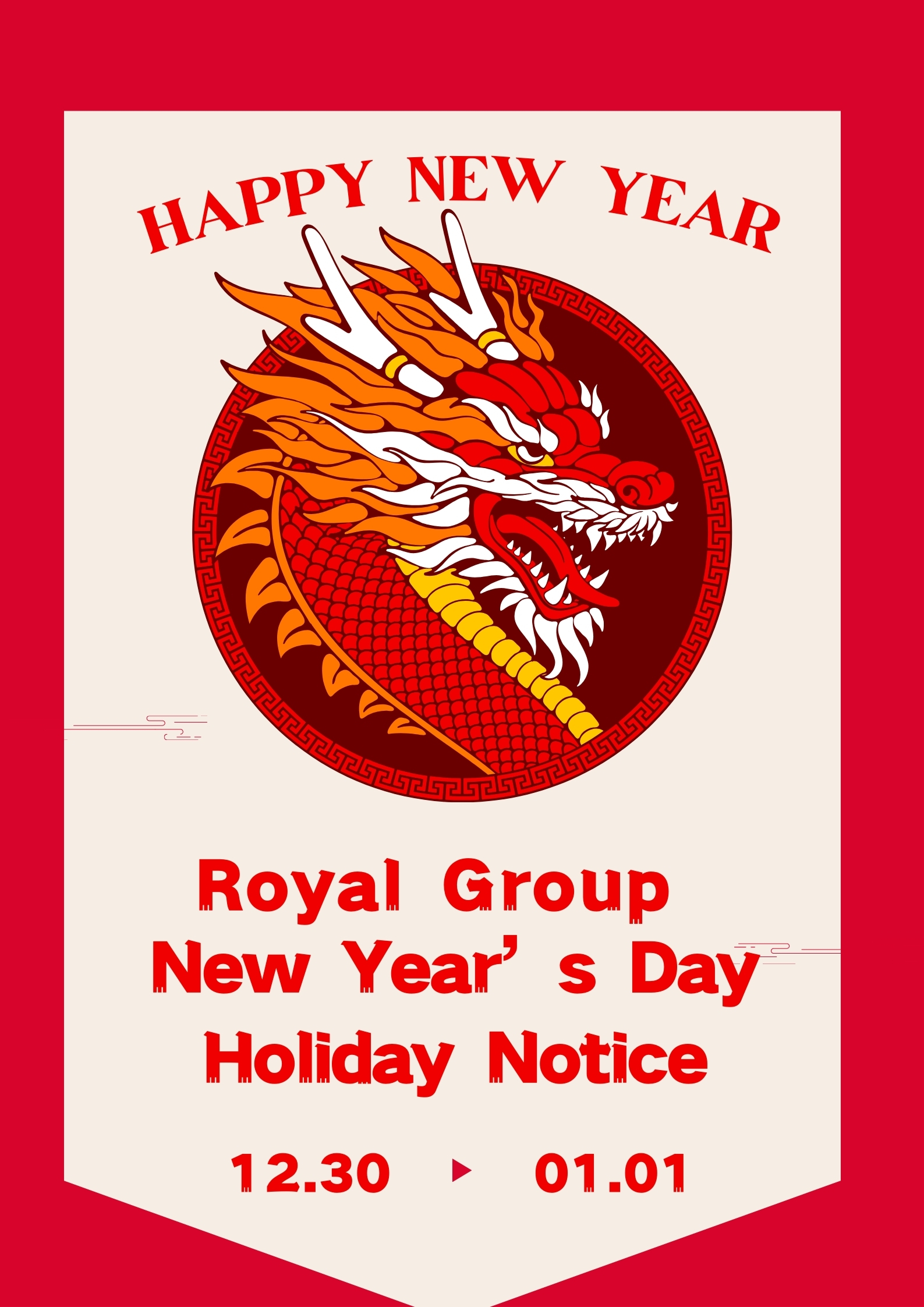 Obavijest o novogodišnjim praznicima Royal Group